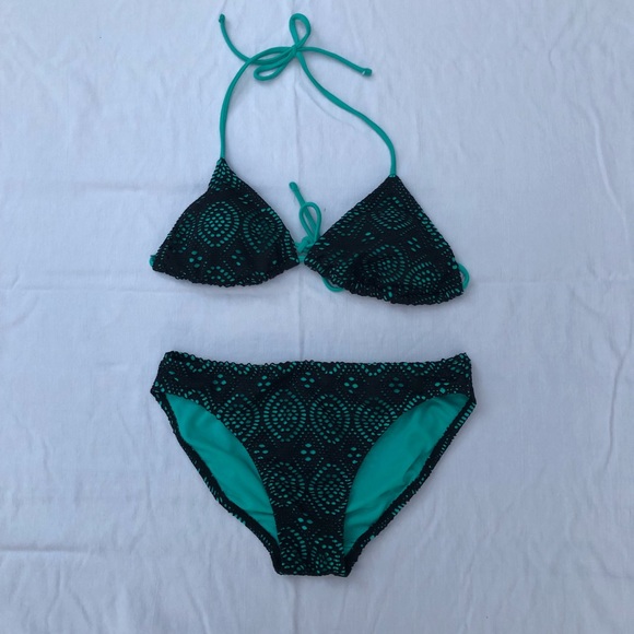 teal triangle bikini